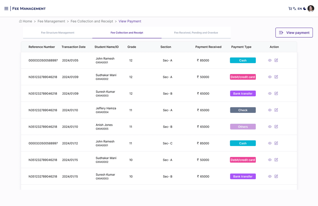 Fee Management